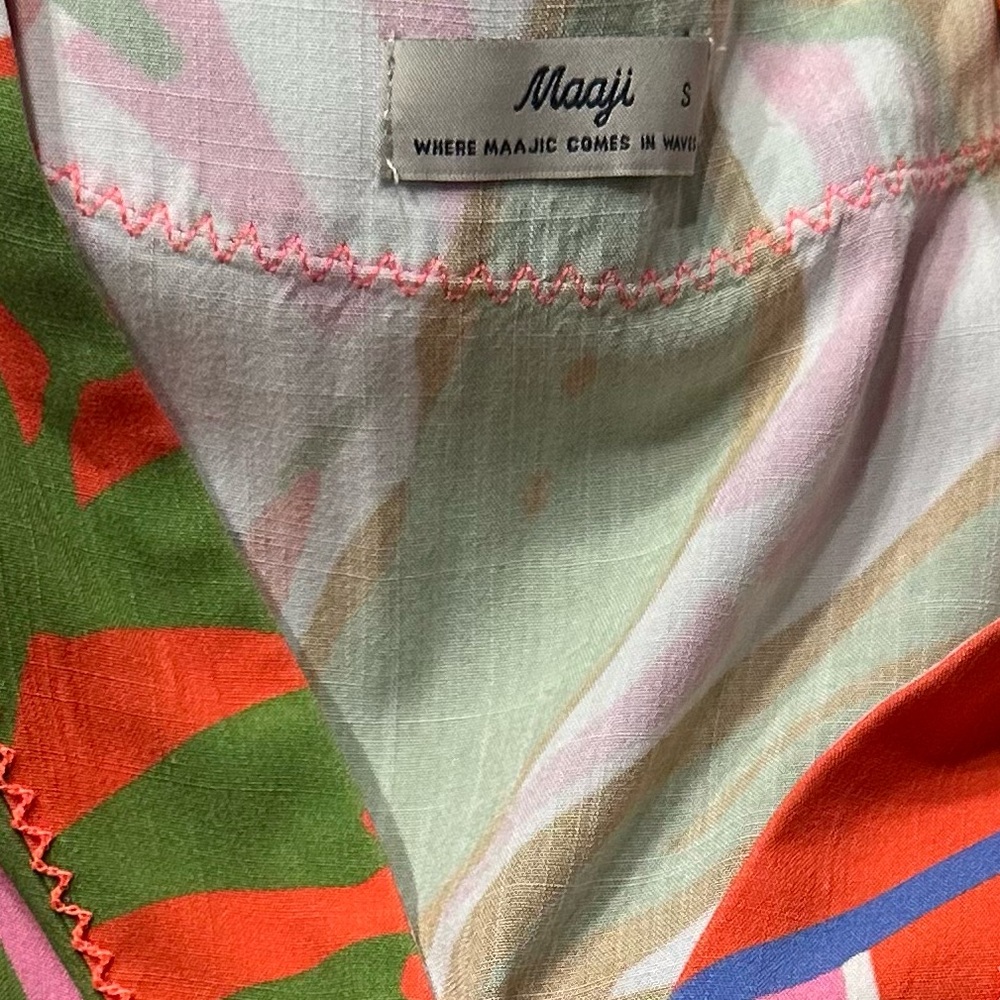 Maaji Beach Coverup Kaftan Dress Vibrant Tropical Dress - Picture 8 of 11